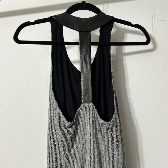 Erin Kleinberg Fiona Mini Dress in Grey & Black Leather Size 2 - Picture 6 of 6